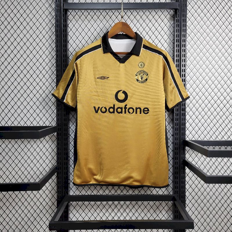 Manchester United Aniversario de 100 Anos 2002 X Camisa com 2 Lados 2° e 3° Uniforme
