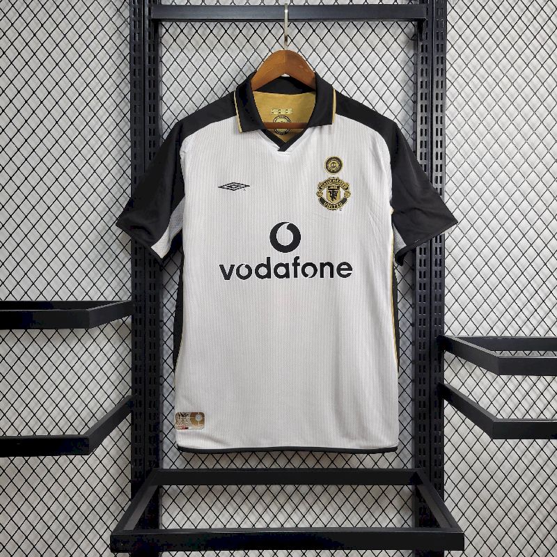 Manchester United Aniversario de 100 Anos 2002 X Camisa com 2 Lados 2° e 3° Uniforme