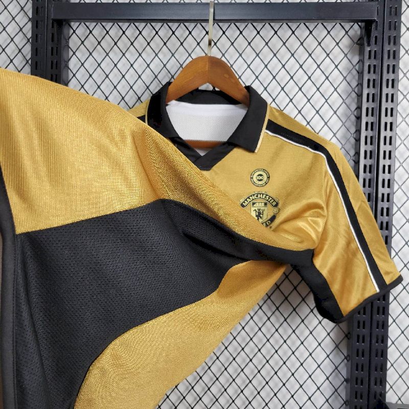 Manchester United Aniversario de 100 Anos 2002 X Camisa com 2 Lados 2° e 3° Uniforme