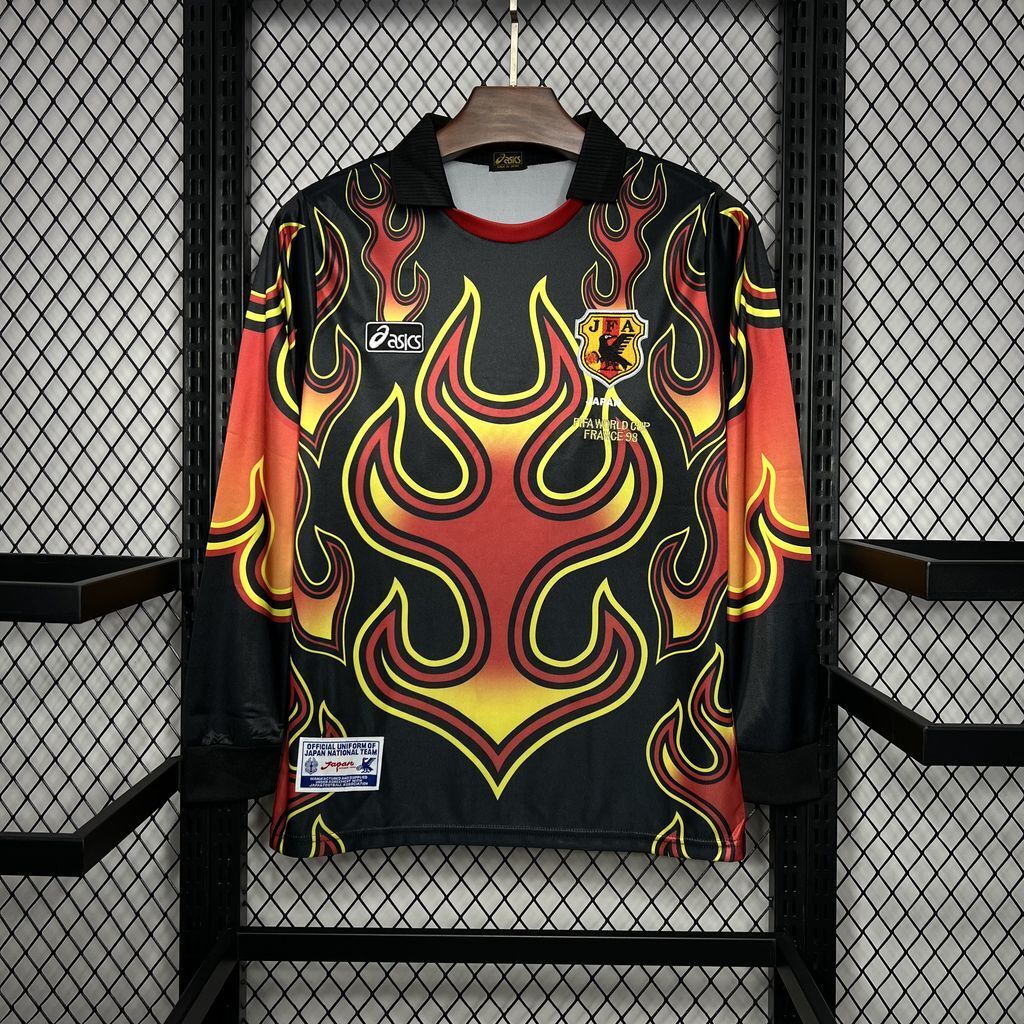 Japão Uniforme de Goleiro 1998 Chama Flamejante