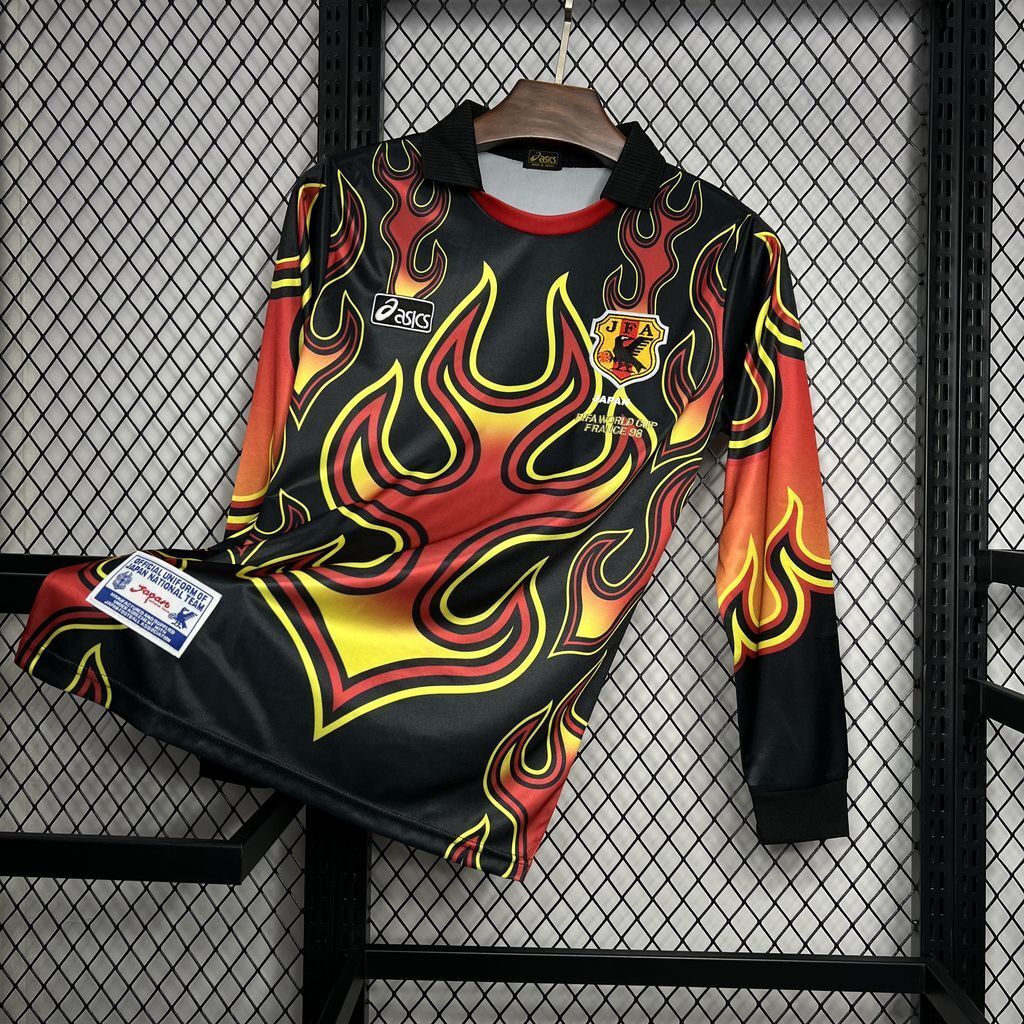 Japão Uniforme de Goleiro 1998 Chama Flamejante